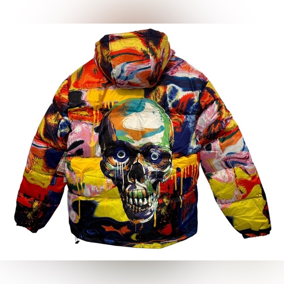 NWT Men’s Tango Hotel Skull Splatter Jacket SZ L - Picture 3 of 6